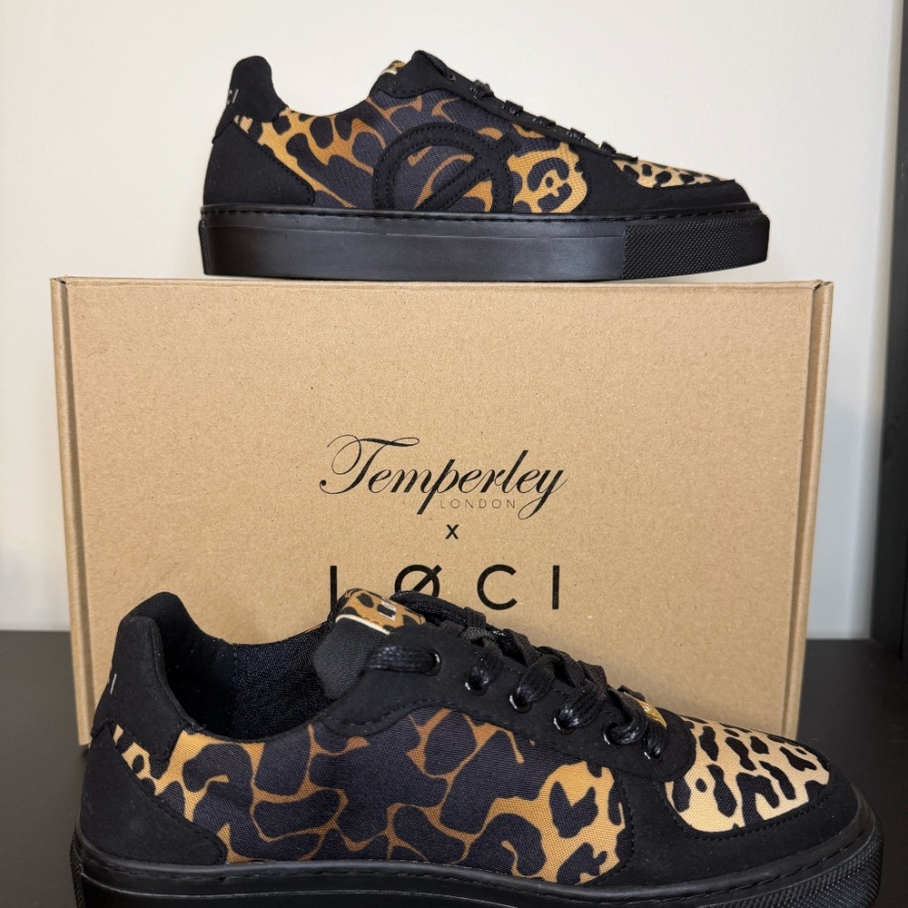 Temperley X Loci Seven Leopard Print Low Top Sneakers Limited Edition EU38-US7